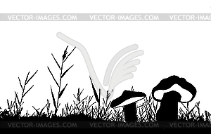 Silhouette of the reed - vector clipart