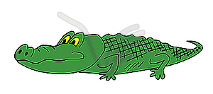 Drawing green crocodile - vector image