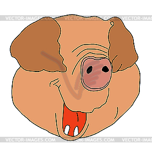 Drawing pig - vector image