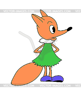 Drawing of the small fox - vector image