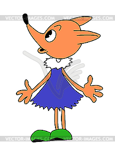 Drawing of the small fox - vector clip art