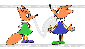 Drawing of the small fox - vector image