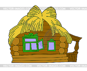 Rural house drawing - vector image