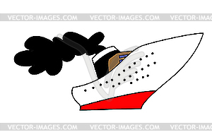 Steamship drawing - vector image