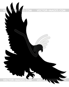 Silhouette of the ravenous bird - vector clip art