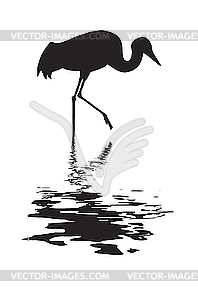 Silhouette of the crane - vector clipart