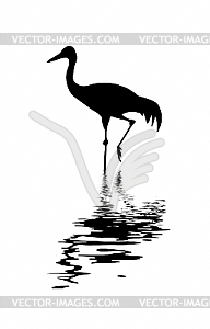 Silhouette of crane - vector clip art