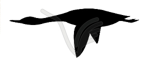 Силуэт гуся - черно-белый векторный клипарт