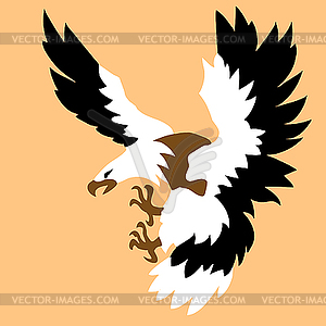 Silhouette of the ravenous bird - vector clipart / vector image