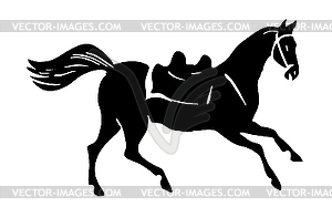 Silhouette horse - vector clip art