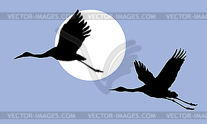 The cranes - vector clip art