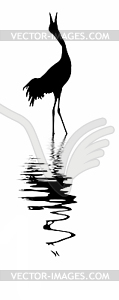 Silhouette of the crane - vector image