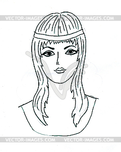 Portrait of the girl - royalty-free vector image