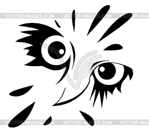 Drawing of the owl - vector image