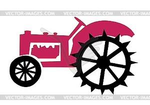 The old tractor - stock vector clipart