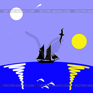 Sailing - vector clipart