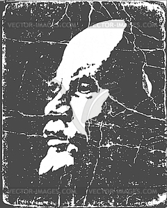 Grunge Lenin portrait - vector clipart