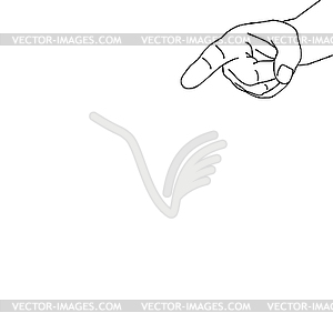 Silhouette hand - vector clipart