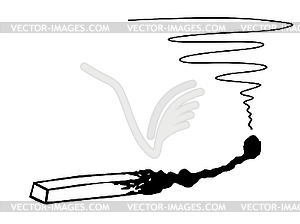 Silhouette of the burnted match - vector clipart / vector image