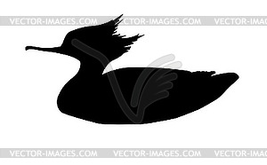 Silhouette duck - vector clipart