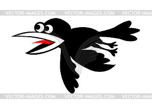 Silhouette flying ravens - vector clipart