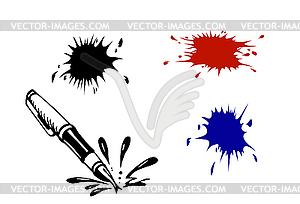 Varicoloured inkblots - vector image