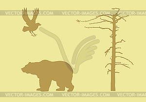 Silhouettes animal - royalty-free vector clipart