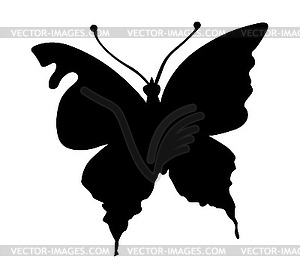 Silhouette butterfly - vector image