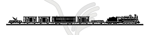 Silhouette of the old train - vector clip art