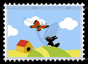 Postage stamp - vector clip art