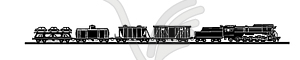 Silhouette of the old train - vector clipart