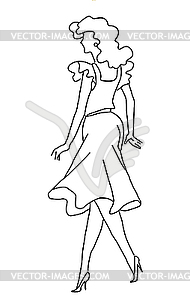 Silhouette of the young girl - vector clipart / vector image