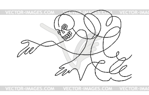 Silhouette skeleton - vector image