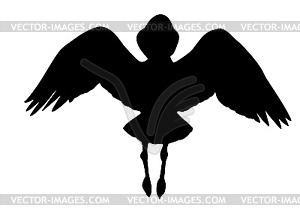 Silhouette flying birds - vector image