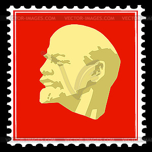 Силуэт Ленина на почтовых марках - клипарт в векторе / векторное изображение