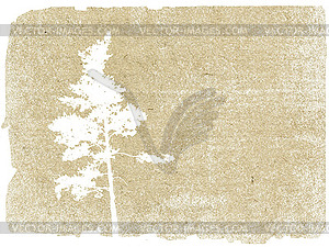 Grunge background with tree silhouette - vector clipart