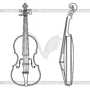 Violin outlines - vector image