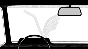 Car salon silhouette - vector clipart