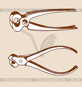 Pliers silhouette - vector clipart