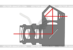 Схема зеркальная камера - векторный клипарт / векторное изображение