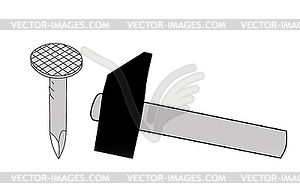 Nail silhouette - royalty-free vector image