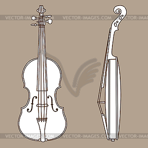 Violin silhouette - vector image