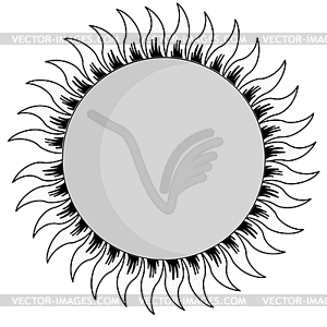 Sun silhouette - vector image