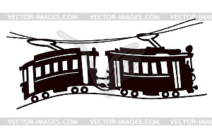 Tram silhouette - vector clipart