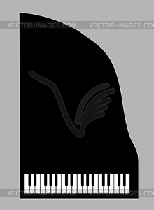 Силуэт фортепиано - изображение в векторном виде