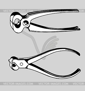 Pliers silhouette - vector image