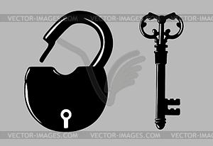 Padlock silhouette - vector image