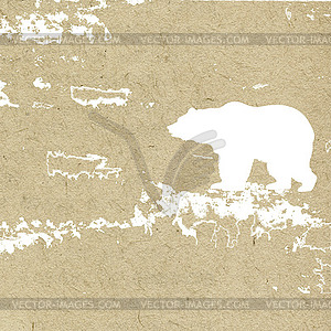 Grunge background with bear - vector EPS clipart