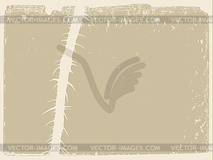 Stalk of plant on grunge background, - vector clipart