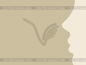 Person silhouette on brown background, - vector clipart